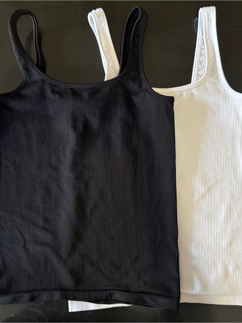 Athleta Ribbed Tank Duo — Black & White